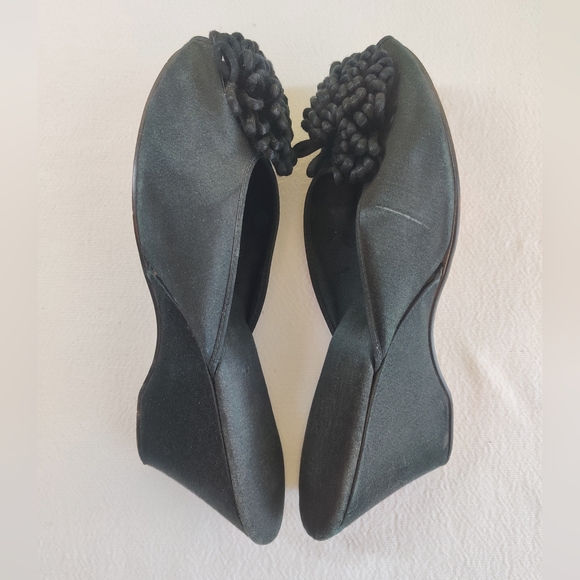 Vtg Hollywood MidCentury Dressing Room Slippers Shoes Wedge Heel Bedroom Boudoir - Picture 5 of 10